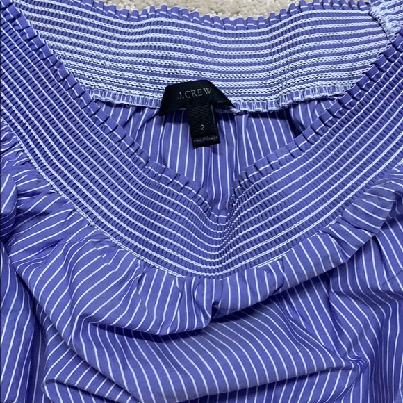 J.Crew off the shoulder poplin striped top - Picture 2 of 3